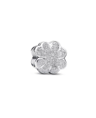 Pandora Textured Clover Mini Charm In Silver