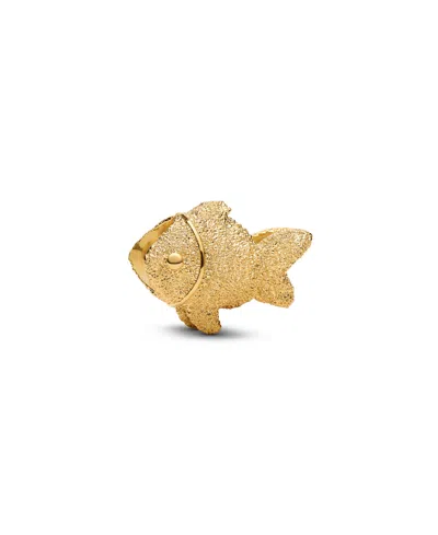 Pandora Textured Fish Mini Charm In Gold