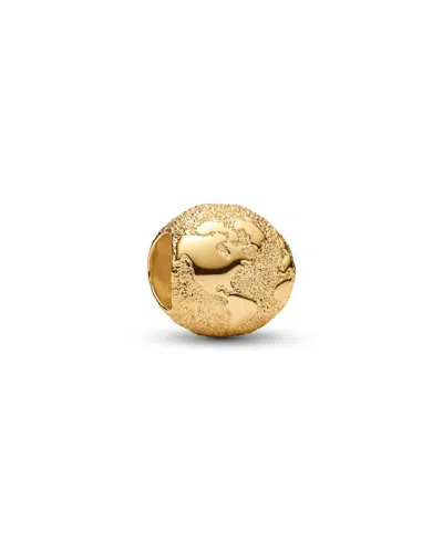Pandora Textured Globe Mini Charm In Gold