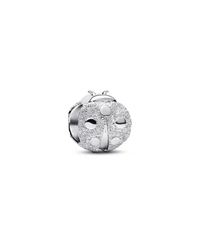 Pandora Textured Ladybird Mini Charm In Silver