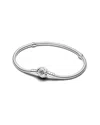 Pandora Timeless 14k Rose Gold Plated Cz Bracelet In Silver