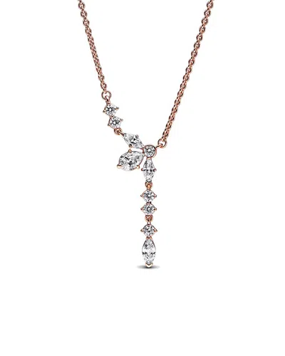 Pandora Timeless 14k Rose Gold Plated Cz Necklace/pendant