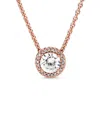 Pandora Timeless 14k Rose Gold Plated Cz Pendant Necklace In Gold