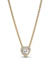 Pandora Timeless 14k Rose Gold-plated Sparkling Cubic Zirconia Heart Collier Necklace In Gold