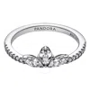 Pandora Timeless Sparkling Herbarium Sterling Silver Cluster Ring In Silver Tone