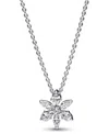 Pandora Timeless Sterling Silver Sparkling Cubic Zirconia Herbarium Cluster Pendant Necklace In Silver