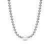 Pandora Treated Freshwater Cultured Pearl & Beads Collier Necklace In Silver