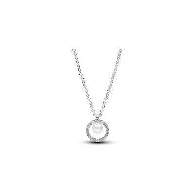 Pandora Treated Freshwater Cultured Pearl & Pave Collier Necklace In Multi