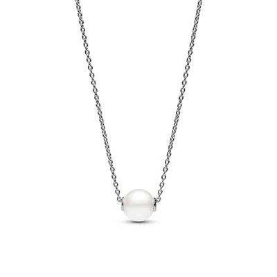Pandora Treated Freshwater Cultured Pearl Collier Necklace In Silver