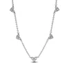 Pandora Triple Stone Heart Station Chain Necklace In Multi