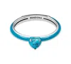 Pandora Turquoise Heart Stone Ring In Blue