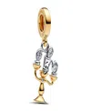 Pandora Two Tone Disney Beauty And The Beast Lumiere Dangle Charms In Gold