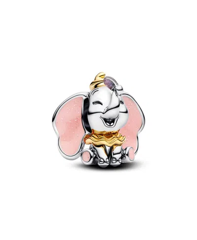 Pandora Two Tone Disney Dumbo Charms In Pink