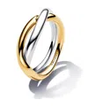 Pandora Two-tone Entwined Bands Ring In Sterling Silver And 14k Gold-plated In Silver Gold