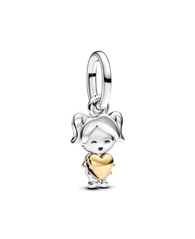 Pandora Two-tone Happy Girl Dangle Charm In Two Tone