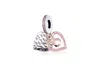 Pandora Two-tone Infinity Heart Double Dangle Charm In Silver