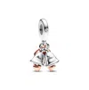 Pandora Two-tone Just Married Wedding Bells Double Dangle Charms In Two-tone