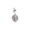 Pandora Two-tone Key To Happiness Double Dangle Charm In Metallic