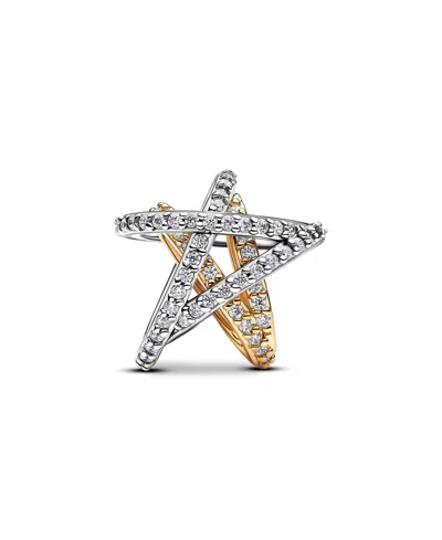 Pandora Two-tone Sparkling Crossover Star Charm