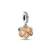 Pandora Two-tone Sparkling Infinity Heart Dangle Charms In Two-tone