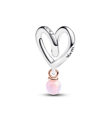 Pandora Two-tone Wrapped Heart Charm In Silver