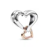 Pandora Two-tone Openwork Infinity Heart Charm In Multi