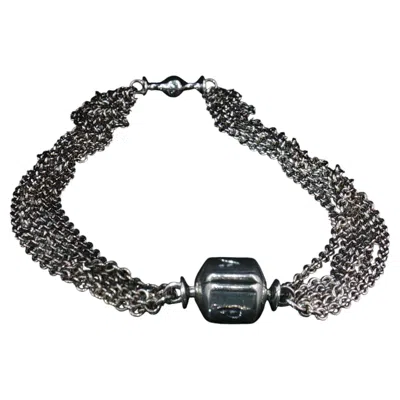 Pre-owned Pandora Vintage  Ale 925 Sterling Silver 6 Strand Chain Charm Bracelet 8.5" 13.3g In Multi