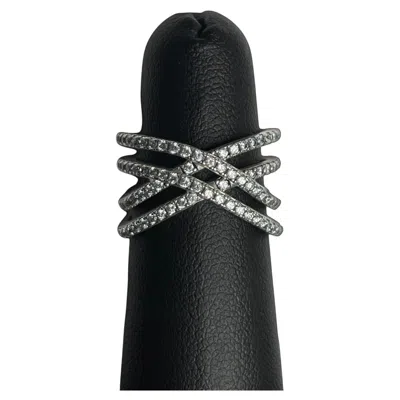 Pre-owned Pandora Vintage  Silver Cosmic Lines Ring Size 5.5 4.9 Grams In Multi
