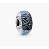 Pandora Wavy Sterling Silver Charm In Blue