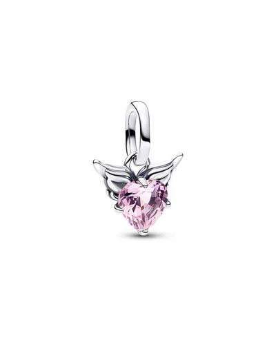 Pandora Winged Heart Mini Dangle Charm In Silver