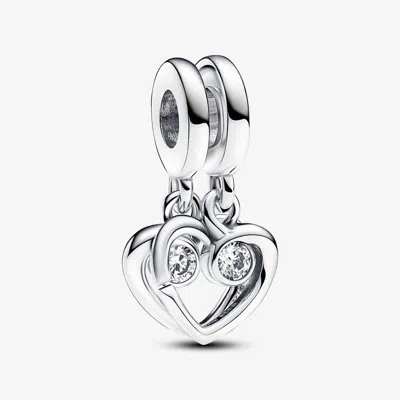 Pandora Forever & Always Splittable Dangle Charm In Silver