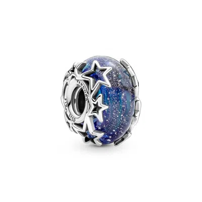 Pandora Women's Galaxy & Star Murano Charm In Blue