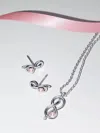 Pandora Women's Infinity Knot Jewelry Earrings And Pendant Necklace Giftset In Silver In Metallic