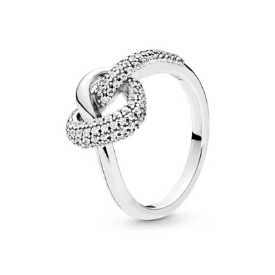 Pandora Women's Knotted Heart Sterling Ring In Gray