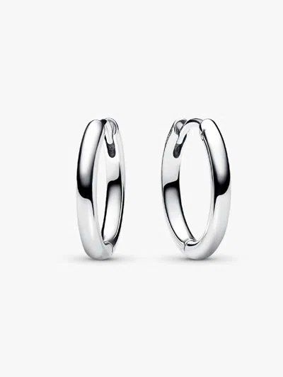 Pandora Women's Moments Charm Hoop Earrings In Silver