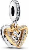Pandora Women's Shooting Hearts Dangle Charm In Gold In Gold