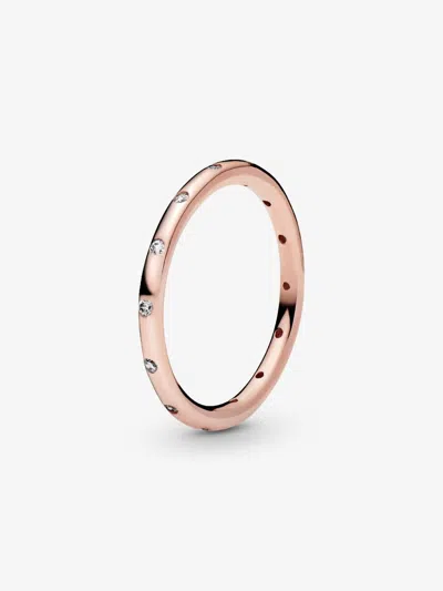 Pandora Women's Simple Sparkling Band Ring In Rose Gold
