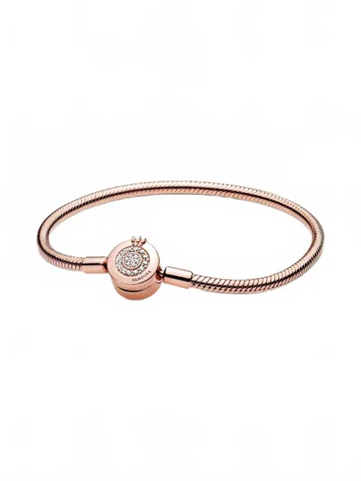 Pandora Women's Sparkling Crown Bracelet In Rose Gold