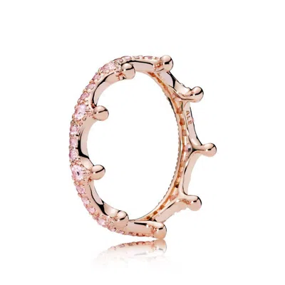 Pandora Women's Sparkling Crown Ring In Pink