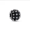 Pandora Women's Sparkling Pavé Round Charm In Black In Black