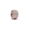 Pandora Cubic Zirconia Pave Triple-row Charm In Gold