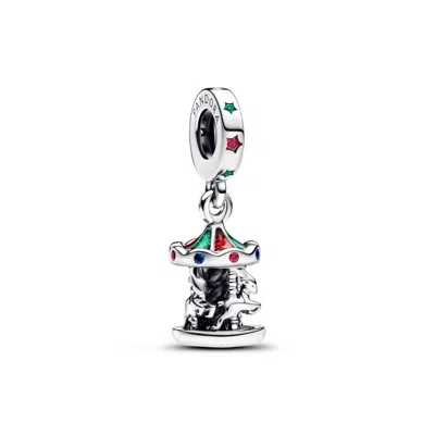 Pandora Women's Spinning Carousel Dangle Charm In Silver In Metallic