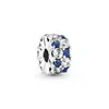 Pandora Women's Sterling Silver Sparkling Clip Charm In Clear & Blue In Metallic