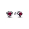Pandora July Birthstone Eternity Circle Stud Earrings In Silver