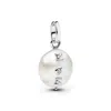 Pandora Women's Treated Freshwater Cultured Baroque Pearl Mum Dangle Charm In White In Metallic