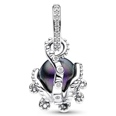 Pandora X Disney Mermaid Ursula Sterling Silver Dangle Charm In Metallic