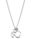 Pandora X Disney Silver Cz Minnie Mouse Silhouette Collier Necklace In Silver