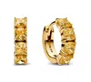 Pandora Yellow Hoop Earrings In Gold
