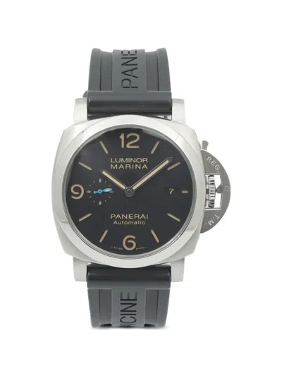 Pre-owned Panerai 1950 Luminor Marina 44mm Watch In Black