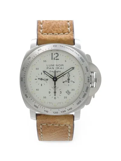 Pre-owned Panerai 2008 Luminor Chrono Daylight 44mm Watch In White